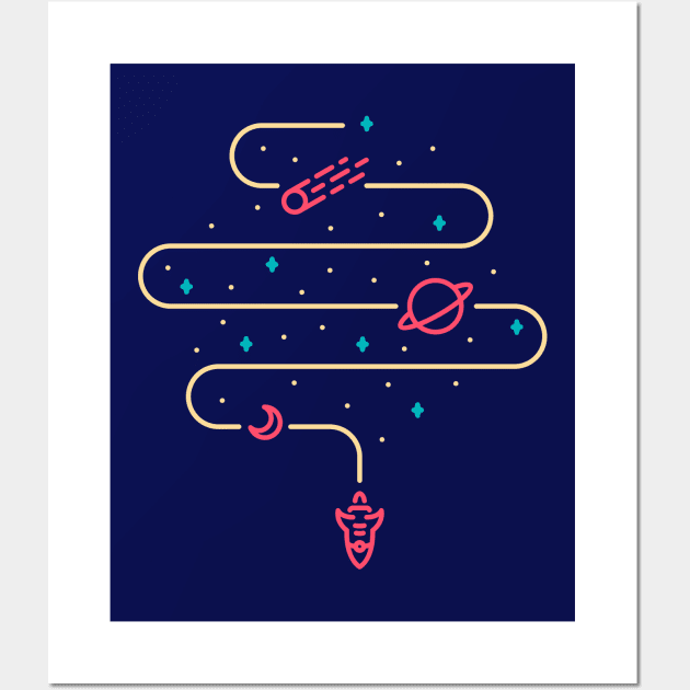 Rocket Out of Space Wall Art by VEKTORKITA
